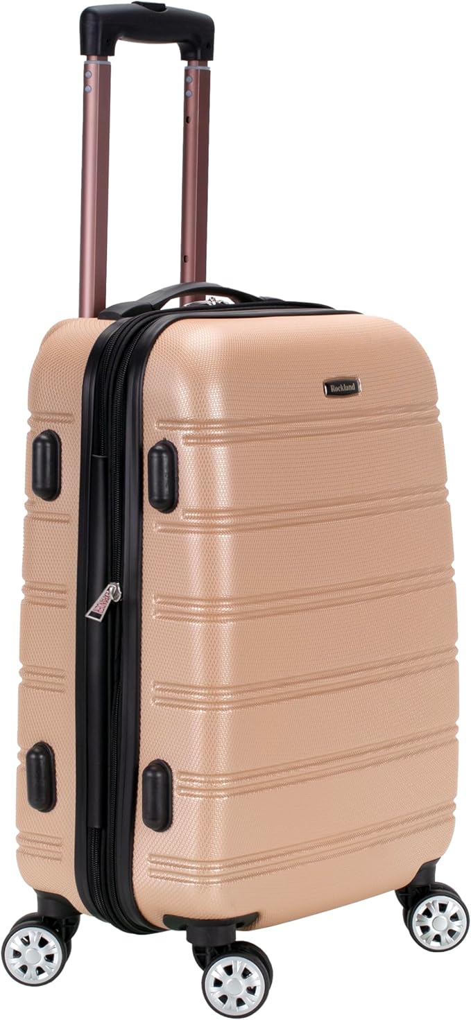 Rockland Melbourne Hardside Expandable Spinner Wheel Luggage, Carry-On 20", Champagne