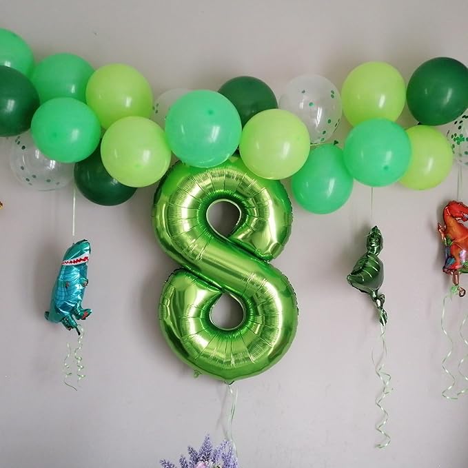 40 Inch Green Number Balloon 3, Large Number Foil Balloons Mylar for Girl Boy Birthday Party Celebration Decorations Supplies, Digital Balloons for Wedding Anniversary Events Decorations