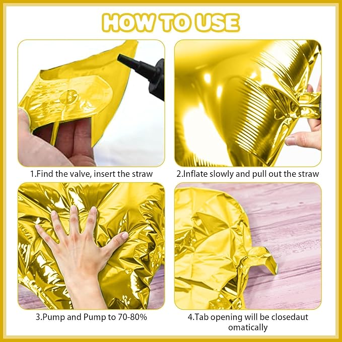 Metallic Gold Double Sided Square Foil Balloons Wall,19 Inches Chrome Foil Balloons Tunnel Arch Kit for Bachelorette,Anniversary,Graduation,Wedding,Birthday Party Background Decoration