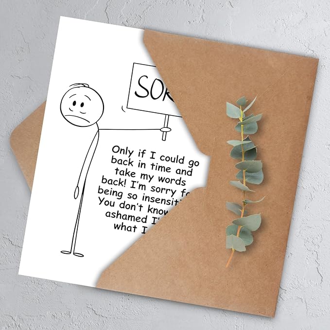 Apology Card for Him Her, I'm Sorry Gifts for Her, I'm Sorry Cards for Friends Family