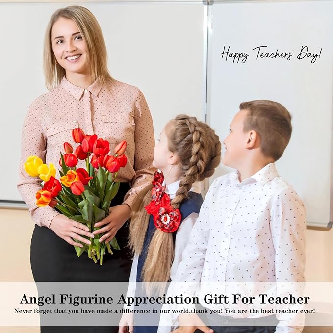 Thank You Gifts for Women,5.5'' Handmade Angel Figurine Sunflower Gifts for Women,Employee Appreciation Gift,Appreciation Gift for Teacher Coworkers Boss Lady