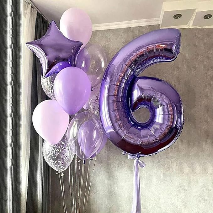 40 Inch Purple Number 60 Digital Balloon,Jumbo Mylar Foil Helium Balloon for 60 Balloons for Birthday Party,Wedding Anniversary Party Decorations
