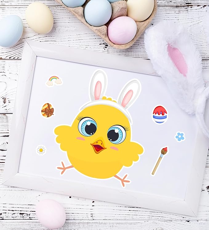 Easter Stickers - DIY Happy Easter Egg Bunny Sticker for Kids, Easter Crafts Stickers Kids Game Toys Gift Party Favor Supplies(24 Sheets)