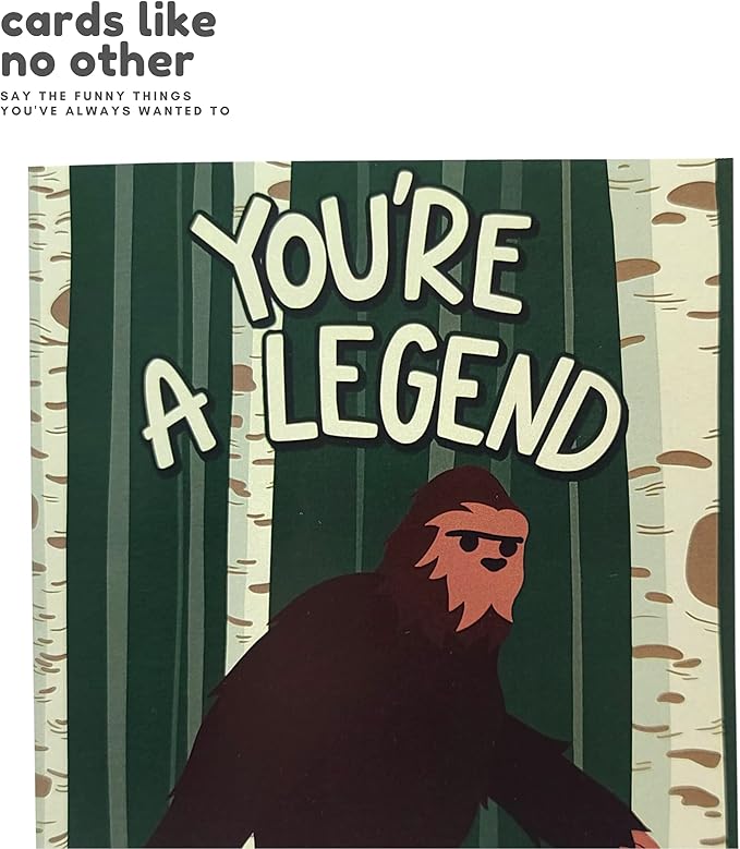 Sleazy Greetings Funny Happy Father's Day Card From Kids Daughter Son | Sasquatch Bigfoot Birthday Card For Dad | Dirty Adult Friend Bday Card with Envelope