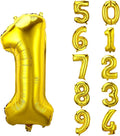 AIEX Gold Number Balloons 28 Inch, Inflatable Large Foil Balloon Number Balloons for Birthday Party Graduation Decorations (1)