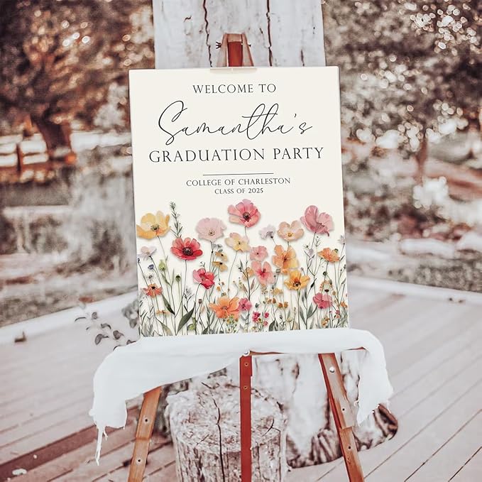 My4gifts Graduation Party Welcome Sign with Photo, Greenery Grad Poster, Personalized Graduation Decor, Class of 2025 Welcome Board, Senior Party Sign, Custom Grad Celebration Sign - 17