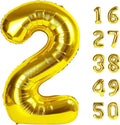 40 Inch Gold Balloon Number 2 Giant Two Balloon Number Birthday Decorations, 2nd 12 20 21st Party Celebration Decorations Digital Balloon Wedding Anniversary Party Supplies