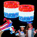 4th of July Red White Blue Glow Sticks Party Favors Supplies 18 PCS,Light up Pop Tubes Accessories Bracelets Necklaces for Kids Toddlers,Fourth of July Patriotic Toys Gifts Items for Independence Day