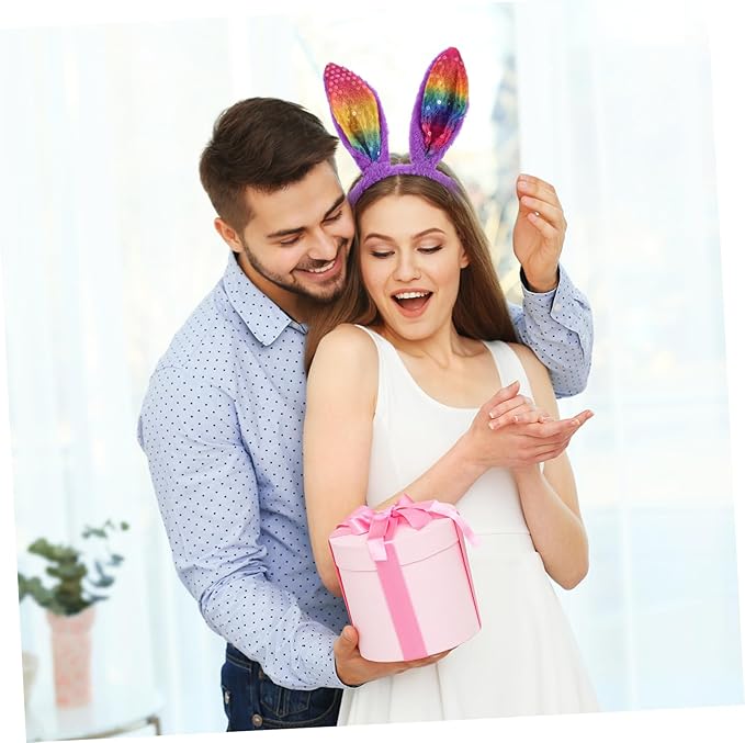 PartyKindom Easter Ears Headbands for Boy Cute Gradient Color Hair Hoops for Spring Celebrations for Easter Parties and Fun