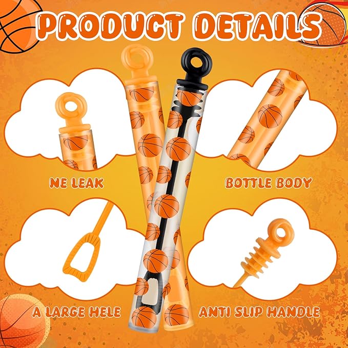 32 Pcs Basketball Bubble Wands Basketball Themed Party Favors for Outdoor Summer Activity Birthday Gifts Carnival Goody Bag Stuffers Wedding Supplies
