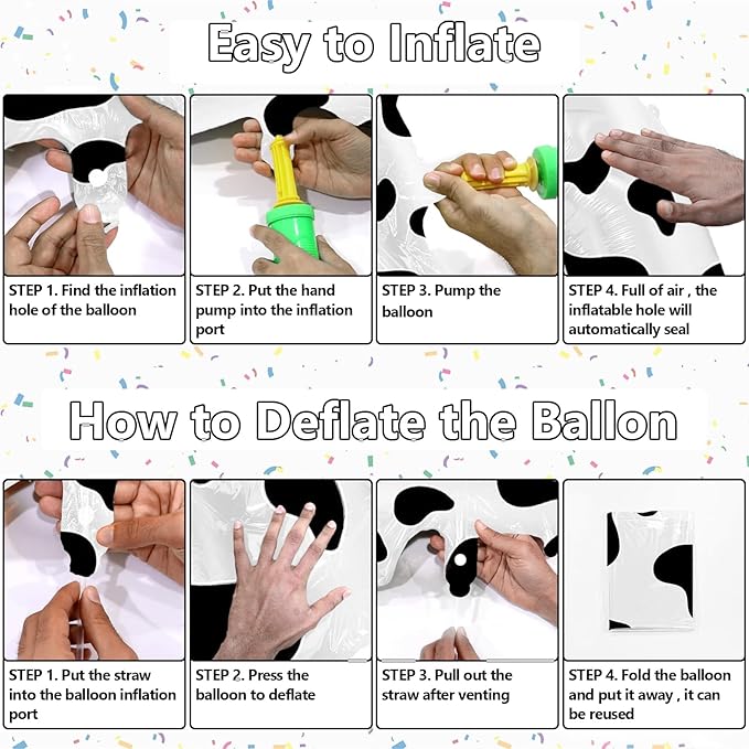 40 Inch Cow Print Balloon, Number 8 balloons Cow Balloons for 8st birthday decoration, Large Cow Number Balloons for western party decorations Baby Shower Animal Theme Party Holiday Decor