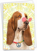 NobleWorks - Funny Birthday Greeting Card with 5 x 7 Inch Envelope (1 Card) Puppy Bday Hippie Dog C9604BDG
