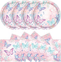 40Pcs Butterfly Plates and Napkins Party Supplies, Disposable Butterfly Birthday Party Paper Plates Napkins Tableware Set for Girl Butterfly Baby Shower Birthday Decorations (Butterfly)