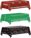 OQOQ Football Party Decorations Table Cloth(3 Packs), 108x54 Inches Football Theme Disposable Tablecloth Plastic Table Cover for Birthday Super Bowl Games Decor