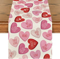 Artoid Mode Pink Ture Love Heart Valentine's Table Runner, Festival Anniversary Kitchen Dining Table Decoration for Home Party Decor 13x120 Inch