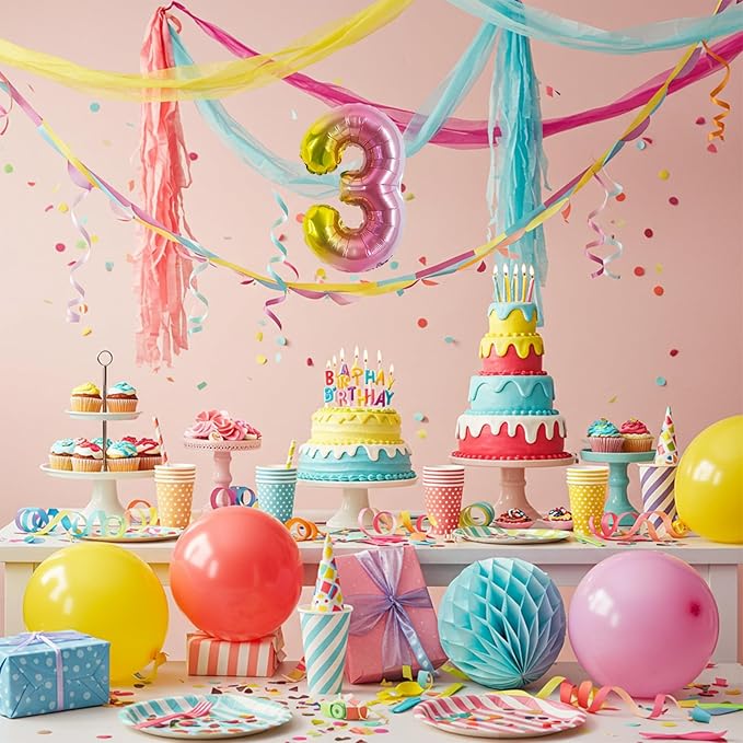 TONIFUL Balloons 16 Inch Colorful 0-9 Number Mylar Foil Balloons 10 Pcs Custom digitalal Balloons for 2026 New Year Eve Birthday Party Engagement Graduations Anniversary Baby Shower