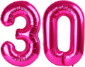 Hot Pink 40 Inch 30 Number Balloons, Balloon Decorations for 30 Birthday, Foil Giant 30 Birthday Graduations Anniversary Party