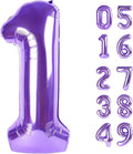 Jumbo Purple Number 1 Balloon 40 Inch, Mylar Foil Number One Balloons for Boy Girl 1st 1 11 21 31 41 51 81 Birthday Party, Giant Balloons Anniversary Graduations Photo Shoot Decorations