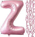 Lovoir Pink Letter Z Balloons, 40 Inch Pastel Pink Letter Balloons Z Foil Mylar Helium Pink Letter Balloons for Birthday Party Supplies Anniversary Event Celebration Decorations Alphabet Pink Z
