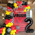 134pcs Balloons Race Car Birthday Party Supplies Decorations for Boys - Racing car Theme Party Supplies Happy Birthday Racecar Number Balloons Garland Kit Vroom Birthday Party Decorations