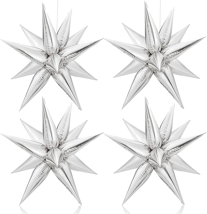 KatchOn, Large Silver Star Balloons - 50 Pieces | Star Balloon with Shine for Graduation Decorations 2026 | Silver Foil Balloons for Graduation Party Decorations | Birthday, Wedding Party Supplies