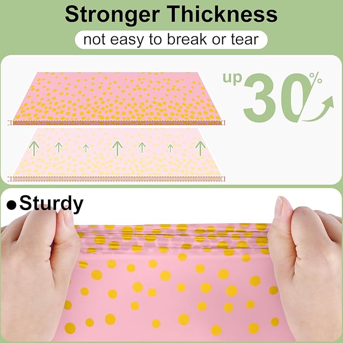 misaya 10 Packs Dot Disposable Table Cloth, 54 x 108 Inch Waterproof Plastic Tablecloth, Rectangle Gold Dots in Pink Table Covers for Easter, Picnic, Birthday, Party