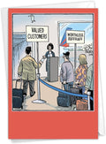 NobleWorks - 1 Funny Birthday Card - Colorful Cartoon Comedic Jokes, Bday Notecard - Valued Customers C2585BDG