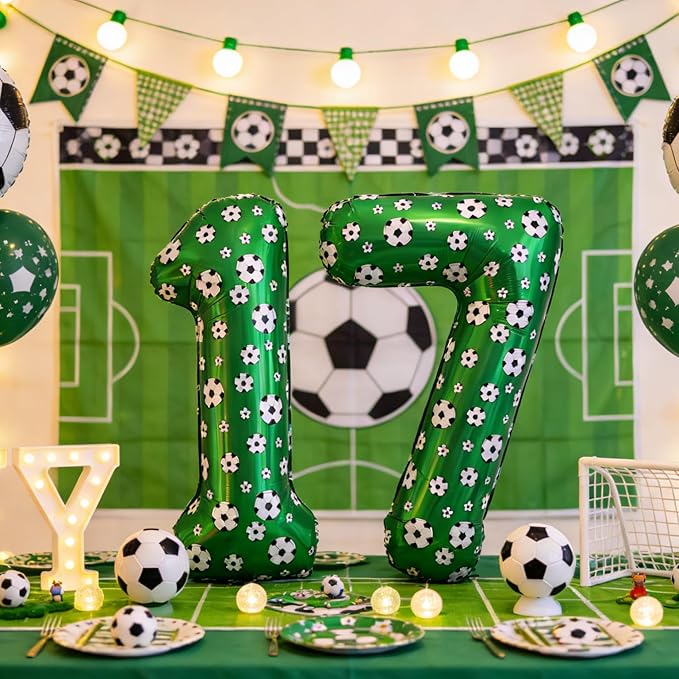 40 Inch Soccer Number 5 Balloons Large Foil Balloon Number 5 Birthday Deco World Cup Sports Soccer Theme Decoration For Soccer Party And Boy'S 5 th Birthday