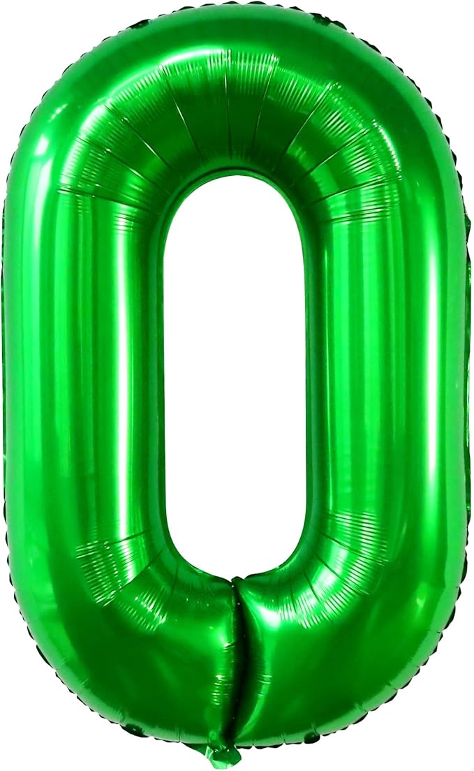 Giant, Dark Green 0 Number Balloons - 40 Inch | 0 Digit Balloon, Number 0 Balloons | Dark Green 0 balloon for Jungle Theme Party Decoration | Dark Green Number 0 balloon, Safari Birthday Decorations