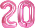 Pink Jumbo Number 20 Balloon 40 Inch, Boy Girl 20 Birthday Supplies, Foil Helium 20 Birthday Giant Balloon, Mylar Pink Number Balloons Anniversary Decorations
