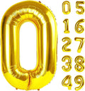 Gold Jumbo Helium Number Balloon 40 Inch, Giant Foil Golden Number 0 Birthday Balloons, Large Numbers 10 20 30 40 50 60 70 80 90 100 2025, Party Celebration Supplies Decorations