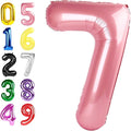 7 Balloon Pearl Pink Numbers, 17th Birthday Decorations For boys And Girls, 40 Inch Big Balloons for 7, 17, 27, 70 Birthday, Wedding Anniversary, Christmas, New Year, Party Decoration