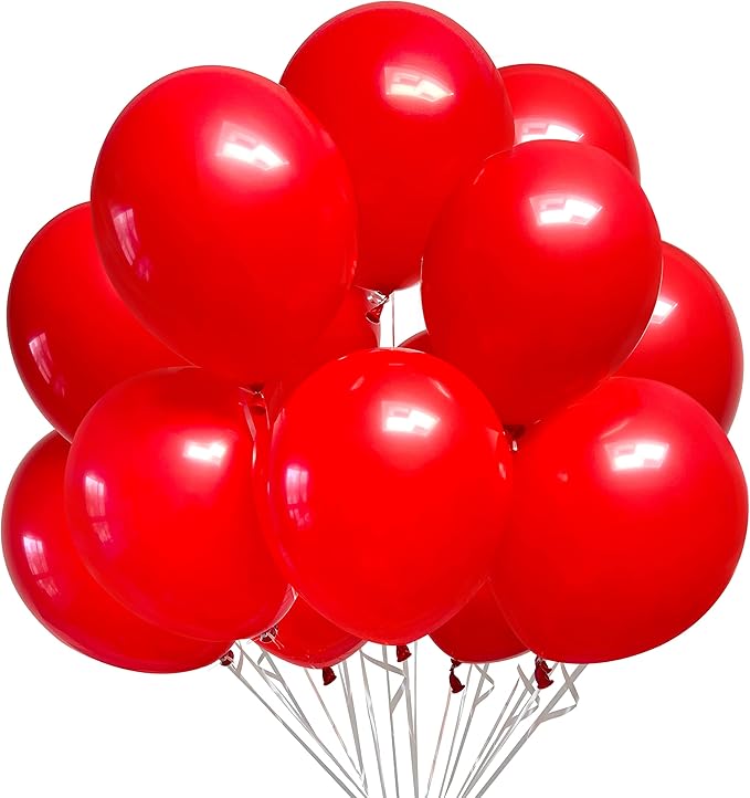 Red Balloons 12 inch 100pcs Red Helium Latex Party Balloon Decorations