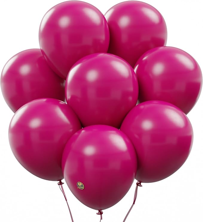 AFTERLOON® Biodegradable Balloons 50 pcs Fuchsia 10 Inch, Matte Color Thickened Extra Strong Latex Helium Float, for Baby Shower Gender Reveal Garland Arch Wedding Birthday Party Decorations