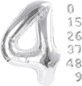 40 Inch Large Numbers Balloon, 4 Silver Ballon for 4th 14 40 44 Birthday Party, Balloon 4 Number for Graduations Wedding Supplies