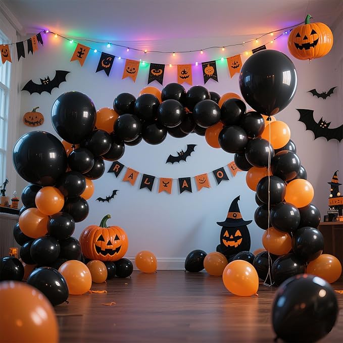 Black Balloons Party Decorations 30 Pack 18 inch Round Halloween Latex Balloons for Black Themed Wedding Graduation Anniversary Birthday Party Backdrop Decorations
