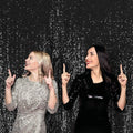 Juya Delight 10ft x 10ft Black Sequin Photography Backdrop Curtain for Party Banquet Festival Wedding Anniversary Exhibition