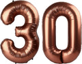 40 Inch Dark Brown Balloon Number 30,Chocolate Jumbo Mylar Foil Helium Balloon for 30th Digital Balloons for Birthday Party,Wedding Anniversary Party Decorations