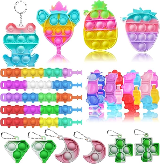 117 Pack Party Favors for Kids 3-5 4-8 8-12, Fidget Toys, Treasure Box Toys for Classroom, Pinata Filler, Goodie Bag Stuffers, Treasure Chest, Prize Box Toys, Classroom Prizes