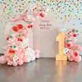 JOGAMS Cherry Balloon Arch Kit,192Pcs Cherry Party Decorations with Red Green 260 Balloons Pink Ribbon Bows for Cherry On Top Baby Shower Birthday Bridal Shower Wedding Galentine's Valentine's Day