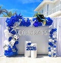 Royal blue Themed Graduation Balloon Garland Arch Kit with Foil caps diplomas congrats letters stars for class of 2026 Graduation party decorations Grad congratulations Prom party Grad ceremony decor