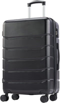 NEWBULIG 24 Inch Carry on Luggage, Lightweight Expandable Rolling Suit Case with TSA Lock, Hard Shell ABS Suitcase with Double Spinner Wheels, Black