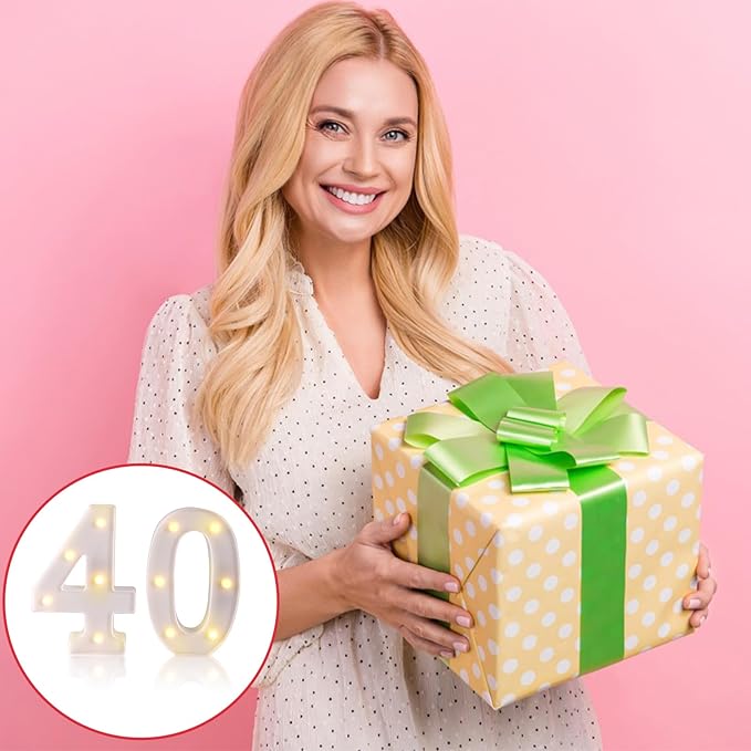 40th Birthday Decorations Woman Man,Marquee Numbers for 40th Wedding Anniversary Decorations,Light up Numbers 40 Sign for Party Backdrop Wall Decor,40 Birthday Centerpieces Table Decoration