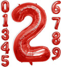40 Inch Large Red Number Celebration and Decoration Balloon for Birthday Parties, Graduations, Anniversaries, Weddings, Photo Shoots, Special Events - Helium Foil Mylar (Red Number 2)
