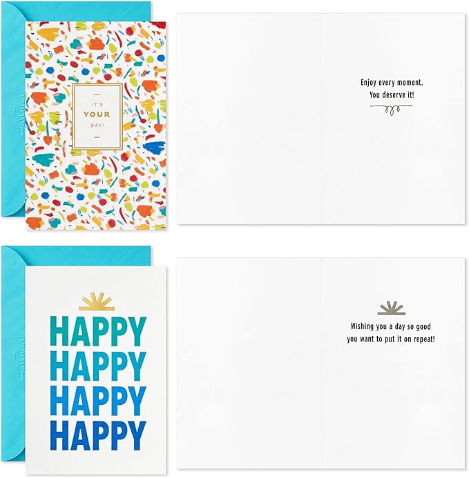 Hallmark Birthday Cards Assortment, 36 Cards with Envelopes (Party Time)