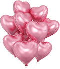 Pink Heart Balloons,10Pcs Foil Heart Shaped Love Balloons,18Inch Pearl Pink Helium Balloon for Valentines,Engagement,Birthday,Baby Shower,Wedding Party Decorations