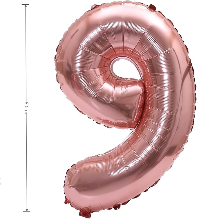 YPSelected 32 Inch Large Foil Helium Number Balloon Birthday Wedding Party 0-9 (Rose Gold, 9)