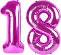 40 Inch Large 18 Balloon Numbers Rose Purple Big Foil Number Balloons Giant Helium Happy Birthday Party Decorations for Man and Women, Huge Mylar Anniversary Party Supplies