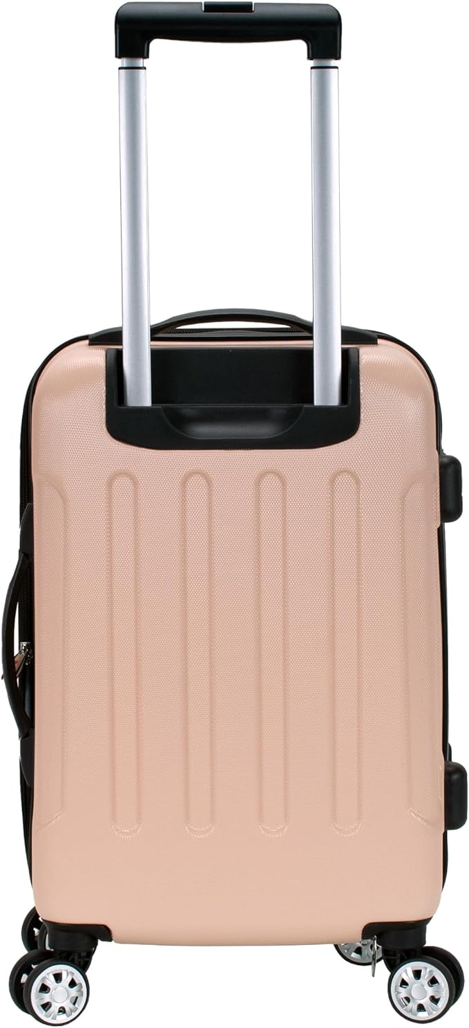 Rockland London Hardside Spinner Wheel Luggage, Champagne, Carry-On 20-Inch, 22"X13. 5"x10" (with wheels)