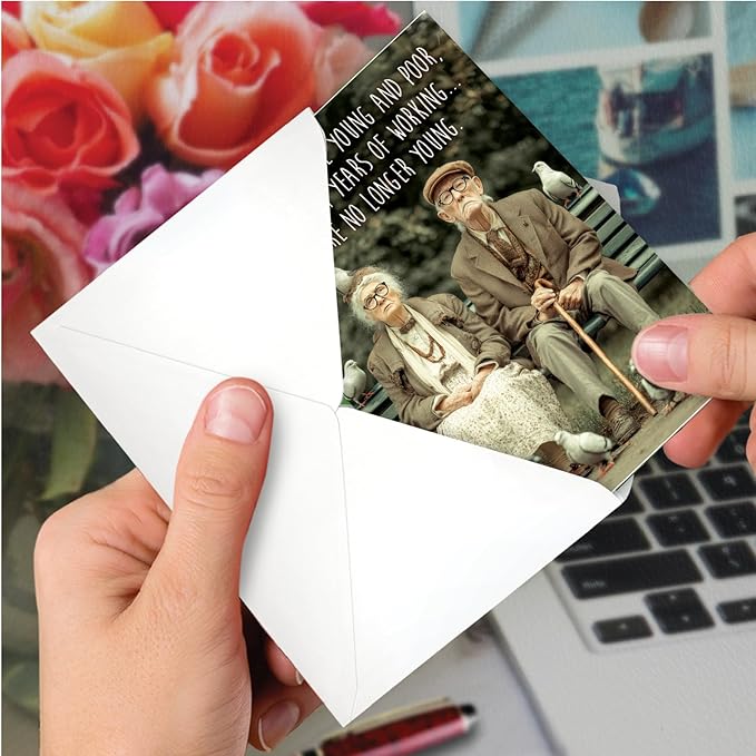 NobleWorks Funny Birthday Paper Card (Friend, Friend) with 5 x 7 Inch Envelope (1 Card) Bday Young And Poor C11062BDG